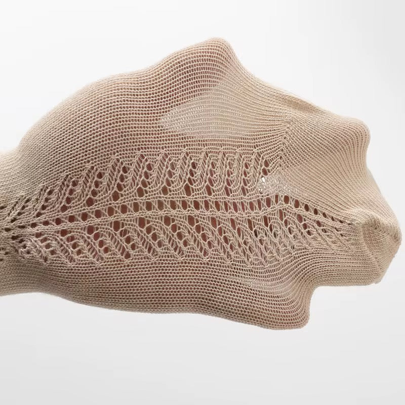 Cream knit High Socks