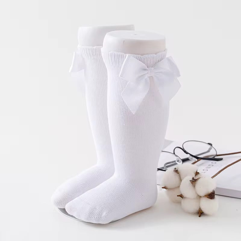 Classic Bow Socks (White)