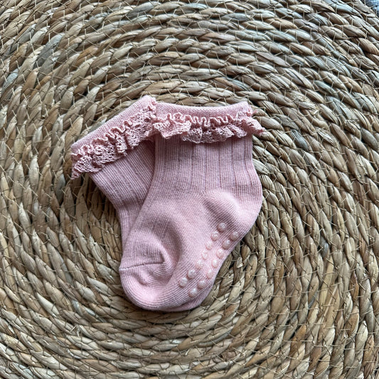 Frill Cotton Grip Socks