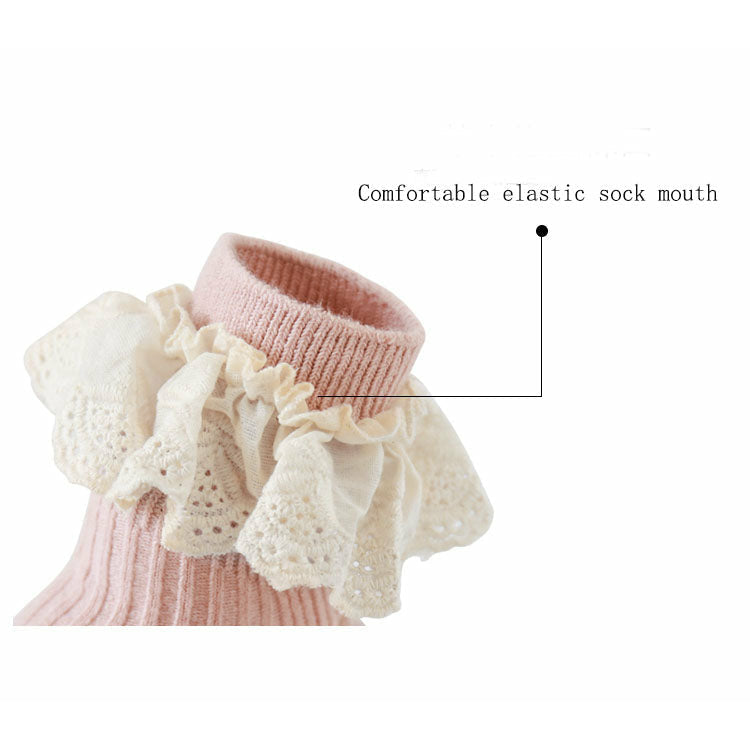 Anti-slip ruffle socks