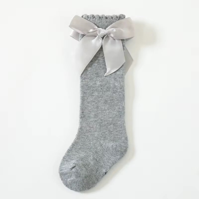 Classic Bow Socks (Gray)