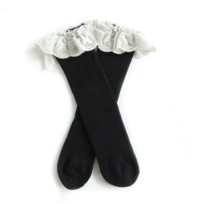 Frill Black Socks