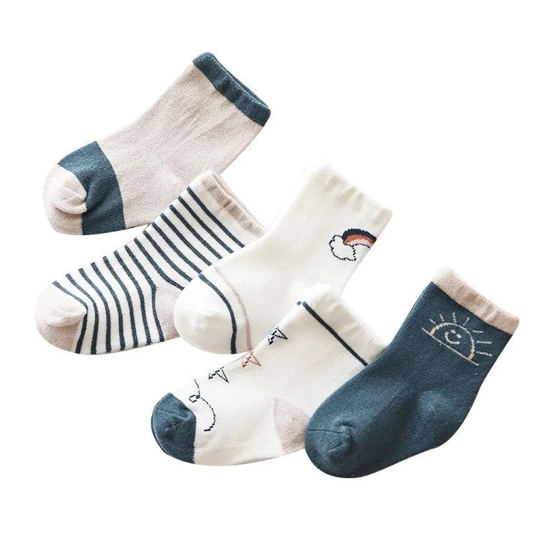 Set of 5 Pairs Cotton Socks