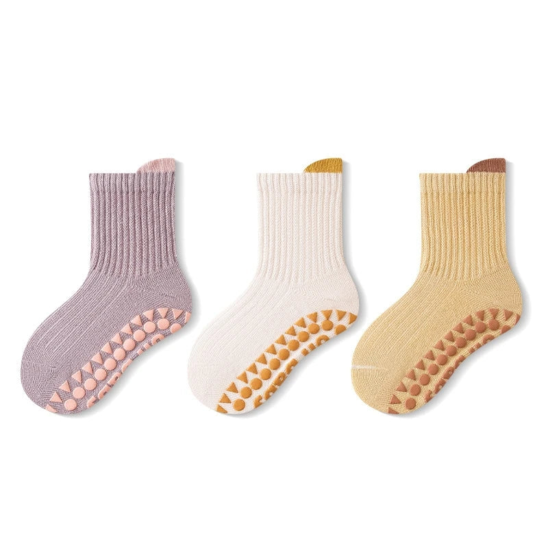 3 Pack Cotton Anti-Slip Socks