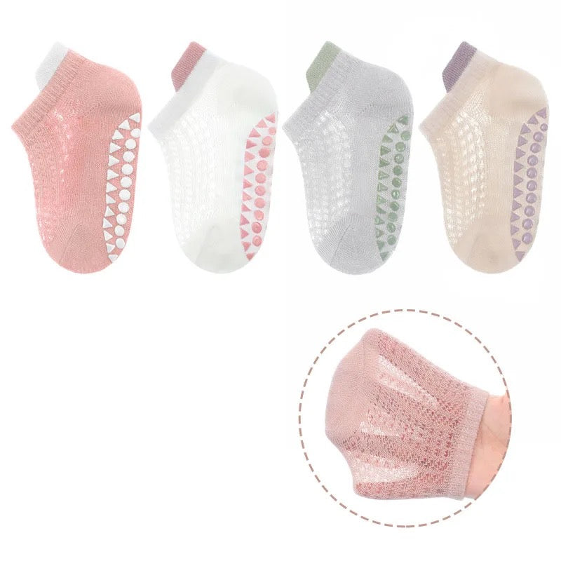 Breathable Summer Grip Socks - 4 pairs