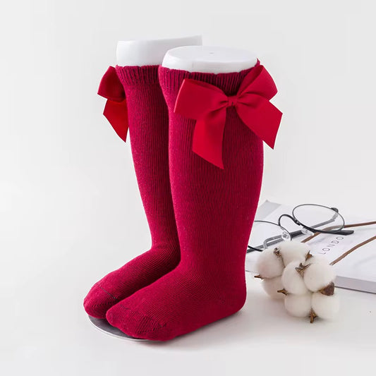 Classic Bow Socks (Red)