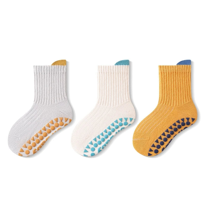 3 Pack Cotton Anti-Slip Socks