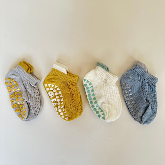 Breathable Summer Grip Socks - 4 pairs