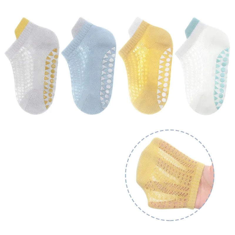 Breathable Summer Grip Socks - 4 pairs