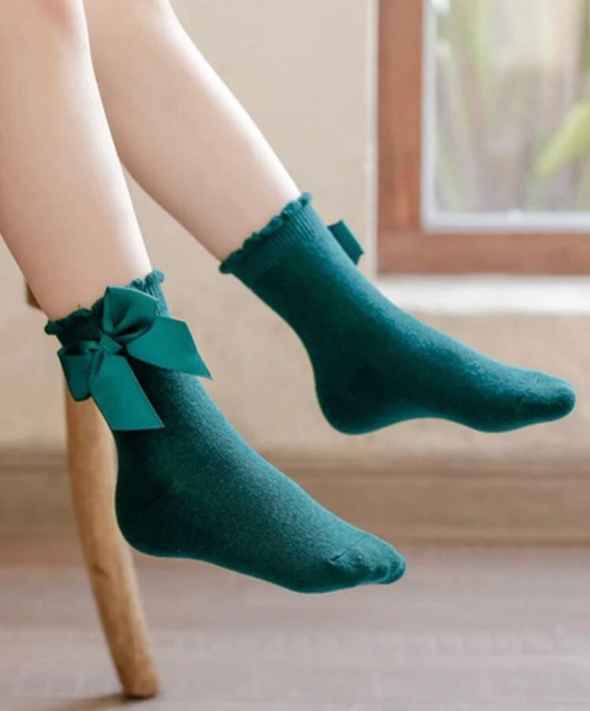 Green Bow Socks