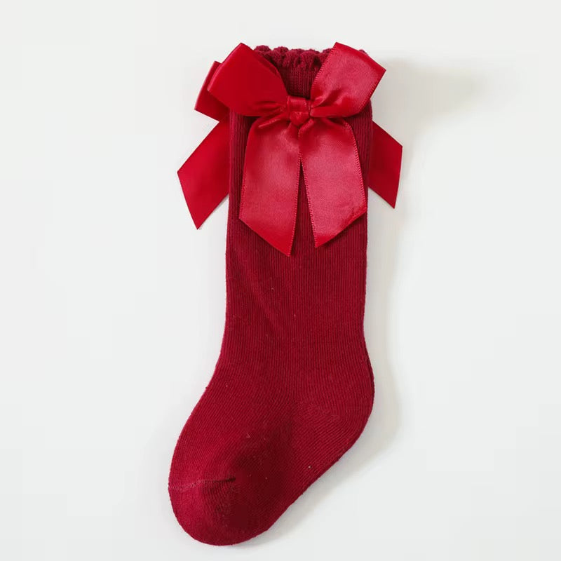 Classic Bow Socks (Red)