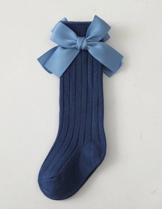 Navy Bow Socks